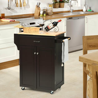 Costway Rolling Kitchen Island Utility Kitchen Cart Storage ...