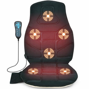 Gorelax Massage Seat Cushion Back Massager W Heat 6 Vibration Motors For Home