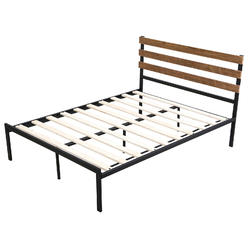 Full Size Metal Platform Bed, Allewie Twin Size Platform Bed Frame With Wood Headboard And Metal Slats
