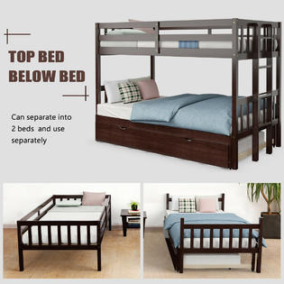 Costway Twin Over Pull Out Bunk, Bunk Beds That Can Be Separated