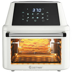 Costway 19 QT Multi-functional Air Fryer Oven Dehydrator Rotisserie w/Accessories White