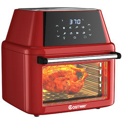 Costway 19 QT Multi-functional Air Fryer Oven Dehydrator Rotisserie w/Accessories Red