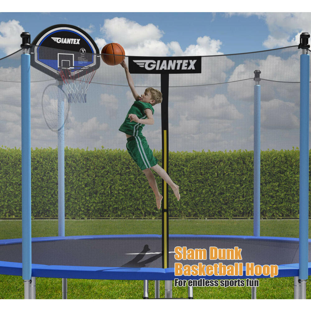Giantex 14 FT Trampoline Combo Bounce Jump Safety Enclosure Net W/Basketball Hoop Ladder