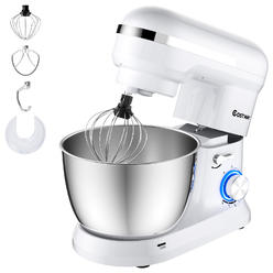 Costway 4.8 QT Stand Mixer 8-speed Electric Food Mixer w/Dough Hook Beater White