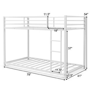 Giantex Twin Over Bunk Bed Frame, Twin Platform Bunk Bed