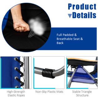 Patiojoy OP70687BL-1 Padded Zero Gravity Lounge Chair Oversize Folding