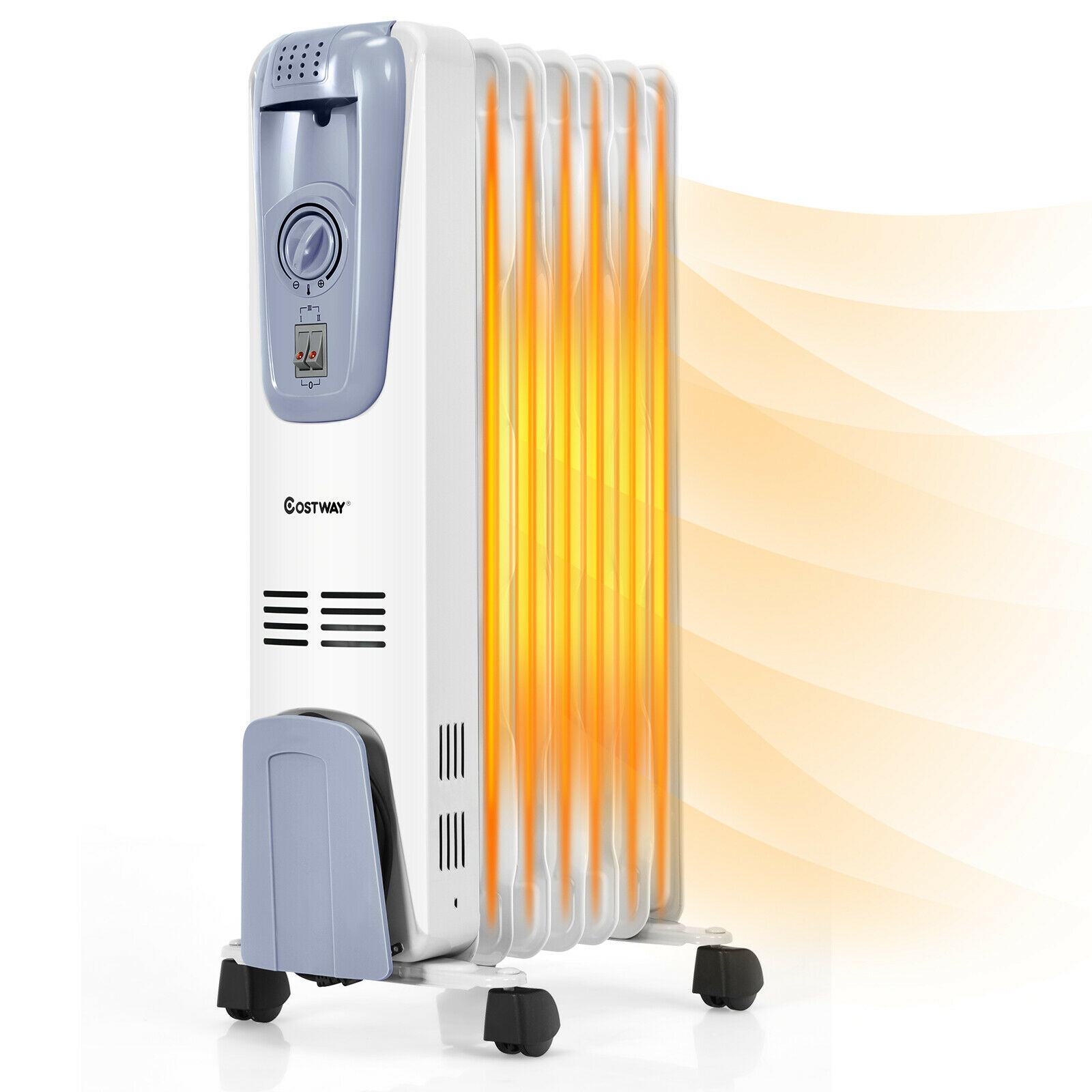 Costway ES10049 1500W Electric Oil Filled Radiator Space Heater 7-Fin  Thermostat Room Radiant