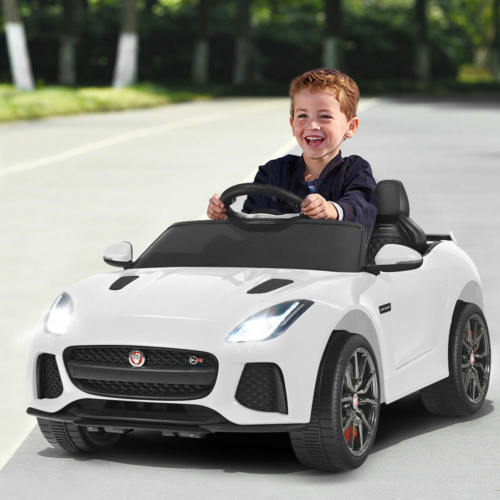 HONEYJOY Jaguar 12V F-Type SVR Licensed Kids Ride On Car w/ MP3 & Lights White