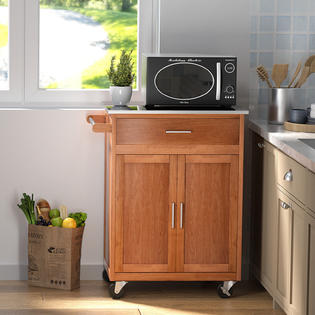 Oak kitchen island cart