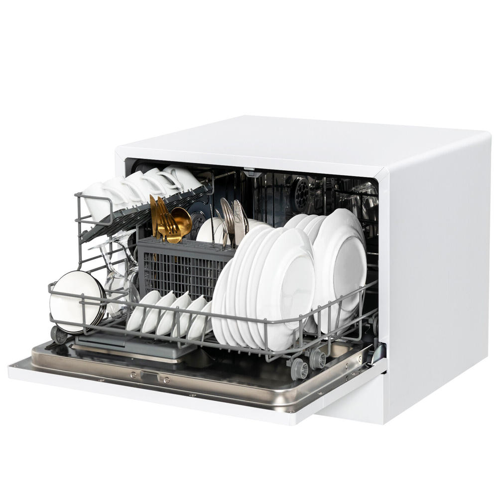 Costway Compact Countertop Dishwasher 6 Place Settings w/ 5 Washing