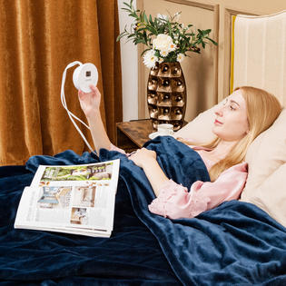 Giantex 62 x 84 Flannel Heated Blanket Electric Throw w/ 10 Heating Levels