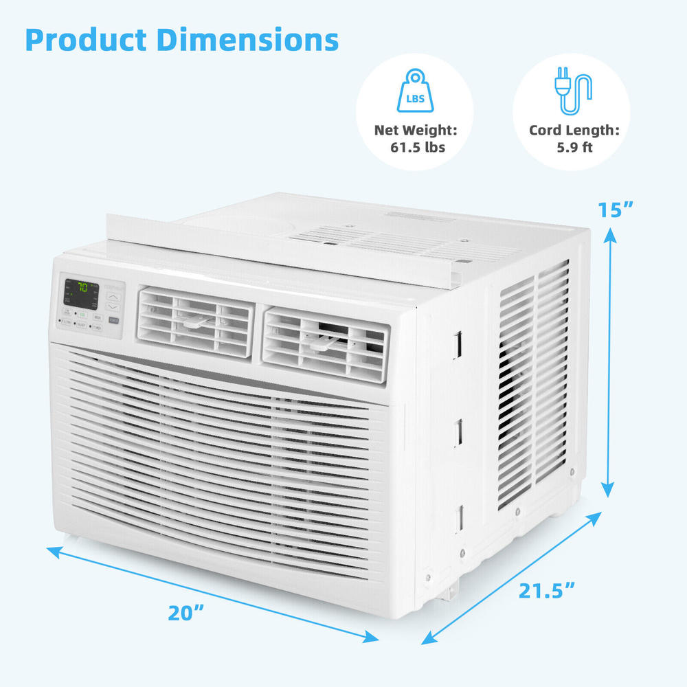 Costway Window Air Conditioner 10000 BTU w/ Cool Dry Fan Auto Mode & up to 450 sq.ft