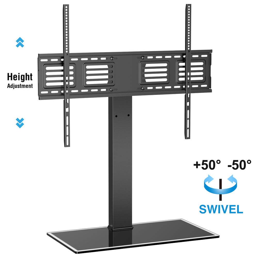 Fitueyes Swivel Universal TV Stand Base Wall Mount for 50 to 75 inch Flat screen Tvs/xbox One/tv Component Black