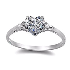 Trustmark Jewelers Cassie: 0.81ct Heart Cut Ice on Fire CZ Promise Friendship Ring