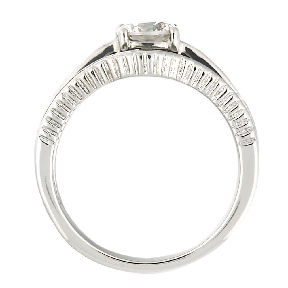 Trustmark Jewelers Bethany: 1.59ct Brilliant-cut Russian Ice on Fire CZ 2 Pc Wedding Ring Set 316 Steel 3096B