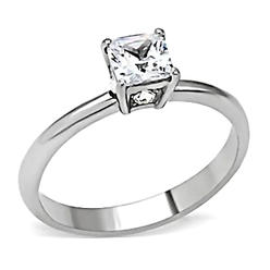 Trustmark Jewelers Verena: 0.87ct Princess-cut Russian Ice on Fire CZ Promise Friendship Ring 316 Steel 3114A