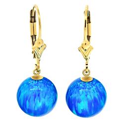 Trustmark 14-20 Gold Filled 10mm Natural Lapis Lazuli Ball Leverback Earrings