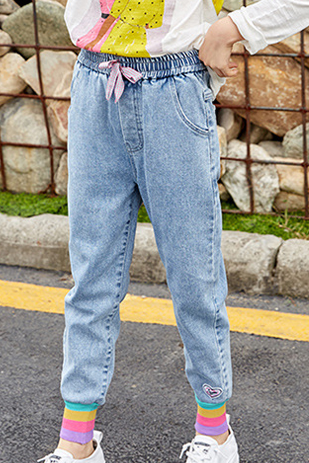 tie waist denim pants