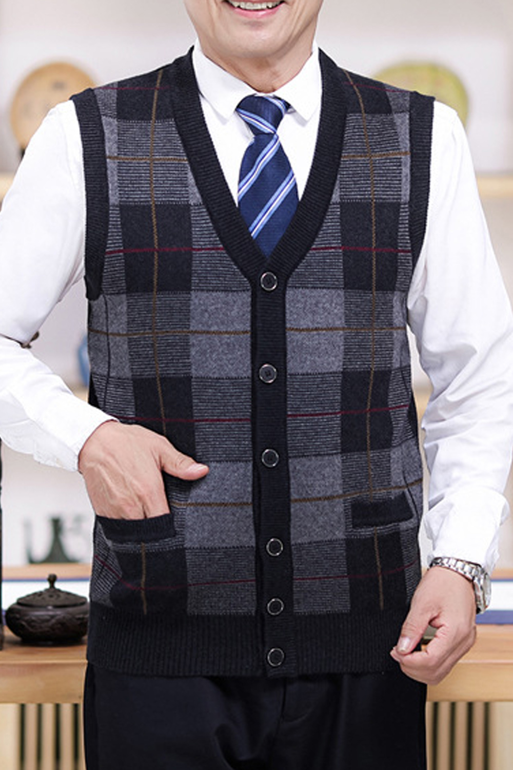 cardigan sleeveless vest