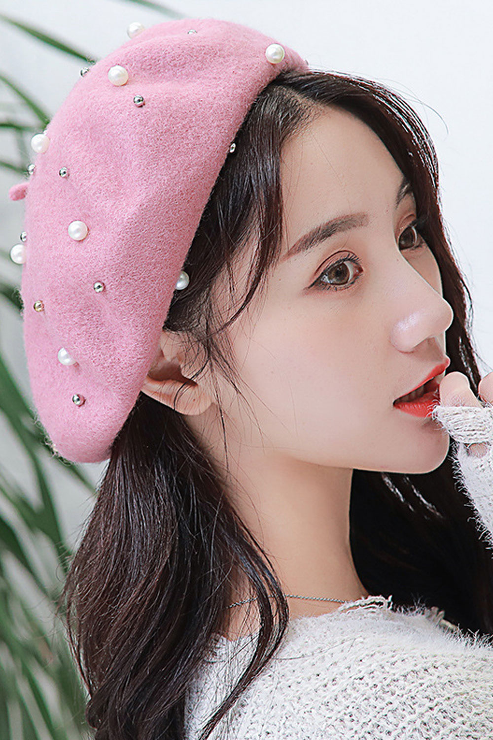 Tom Carry Women Elegant Pearl Decorated Warm Fashion Beret Hat display picture 2