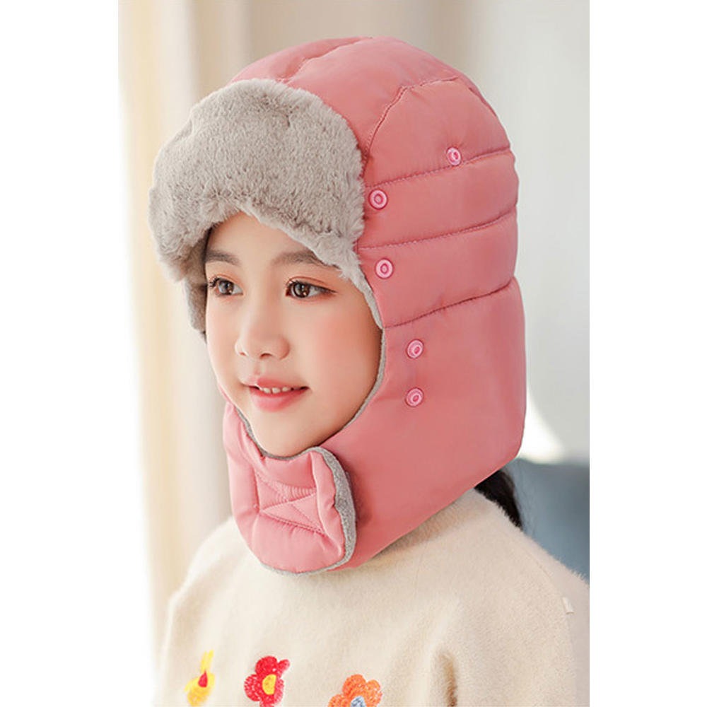 TOMCARRY Kids Girls Elegant Solid Colored Windproof Warm Thick Winter Hat
