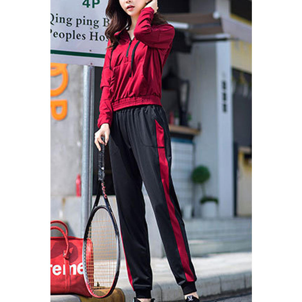 TOMCARRY Women Thin Hooded Stretch Activewear Suit