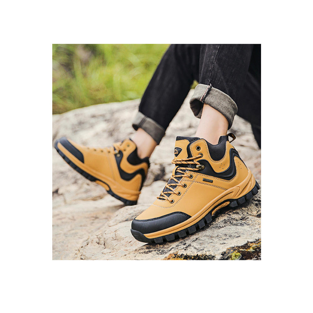 Tom Carry Men Alluring Solid Colored Lace Up Style Flat Rubber Soled Soft & restfull Coushioning Casual Hiking Boots