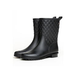 Tom Carry Women Non Slip Waterproof High Tube Thick Flat Bottom Breathable Rain Boots