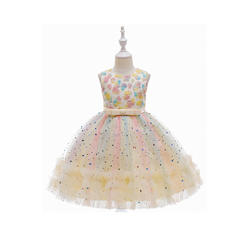 TOMCARRY Kids Girls Amazing Sequins Pattern Easy Round Neck Sleeveless Convinient Wear Superb Party Dress
