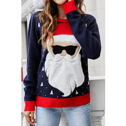Tom Carry Women Printed High Neck Thick Loose Fit Warm Sweater
