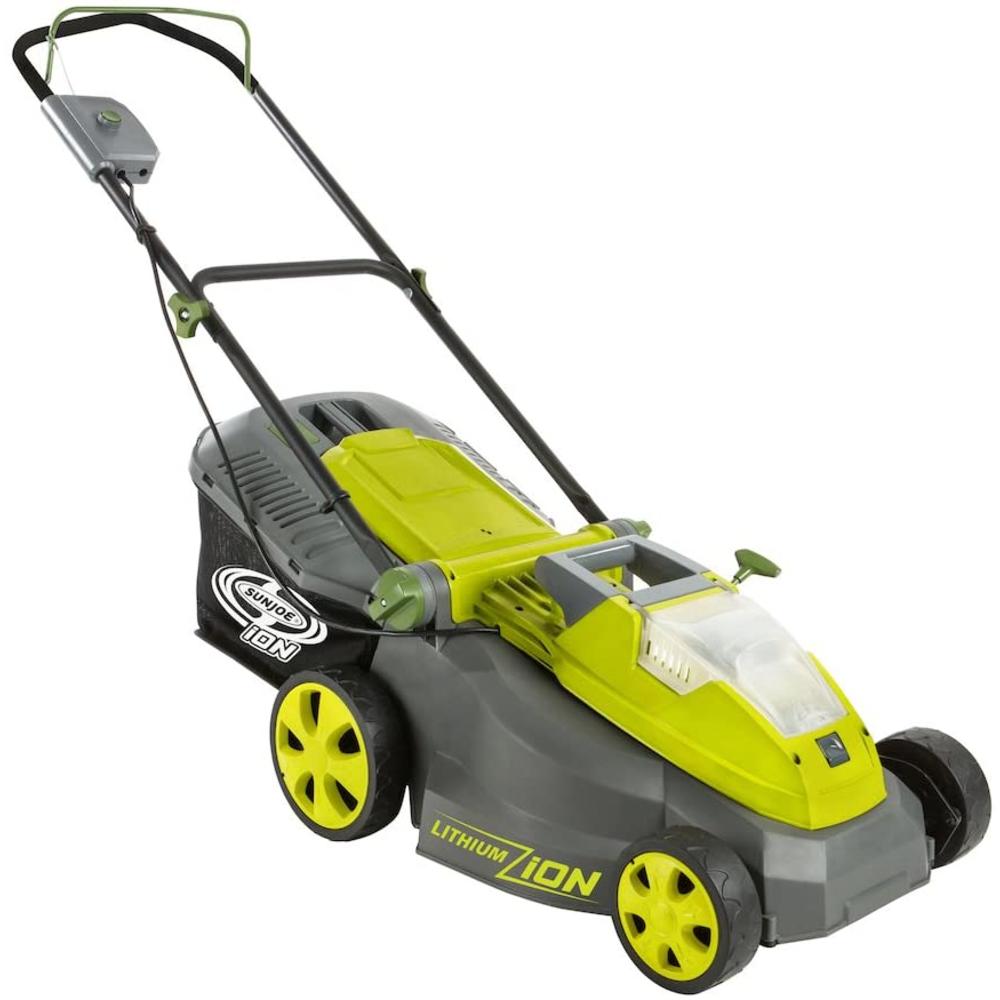 Sun Joe iON16LM 40-Volt 16-Inch Brushless Cordless Lawn Mower, Kit (w/4.0-Ah Battery + Quick Charger)