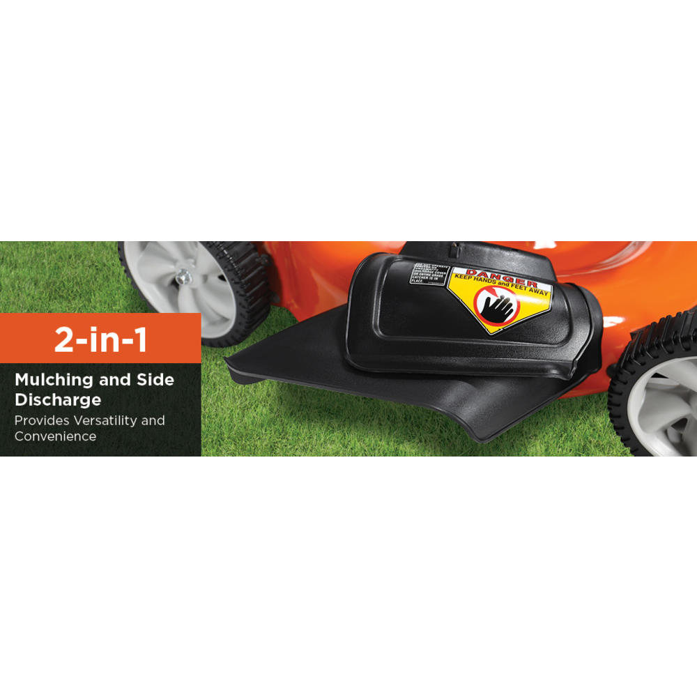 BLACK+DECKER 140cc OHV 21-Inch 2-in-1 Walk-Behind Push Gas Powered Lawn Mower - Perfect for Small to Medium Sized Yards - Side Discharge and