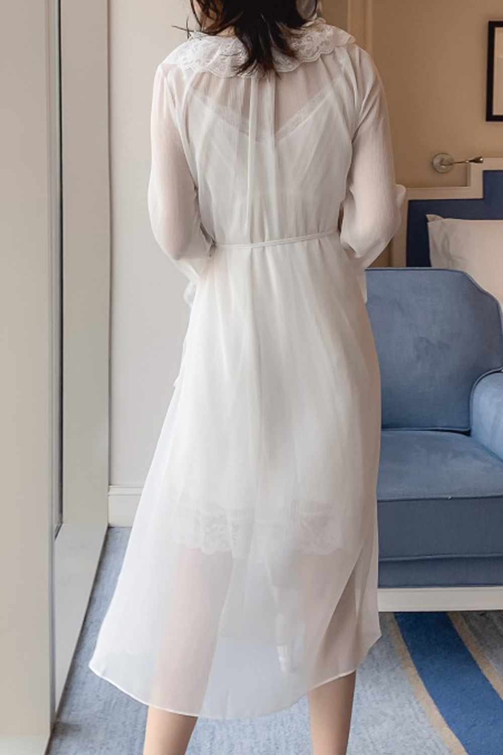 Selected Color is Two-Piece White Nightgown