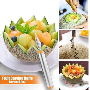 Melon Baller Scoop Set, 4 in 1 Stainless Steel Fruit Scooper Fruit