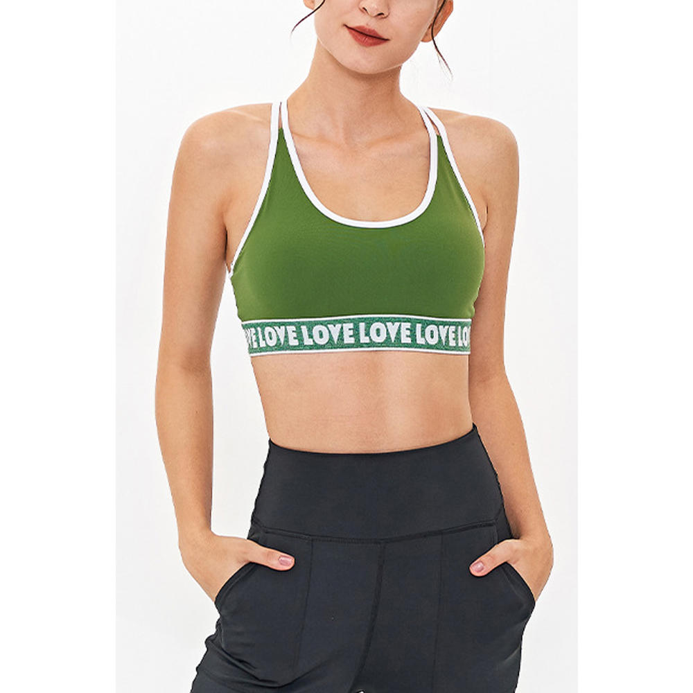TOMCARRY Women Printed Top Tight Bust Activewear Bra