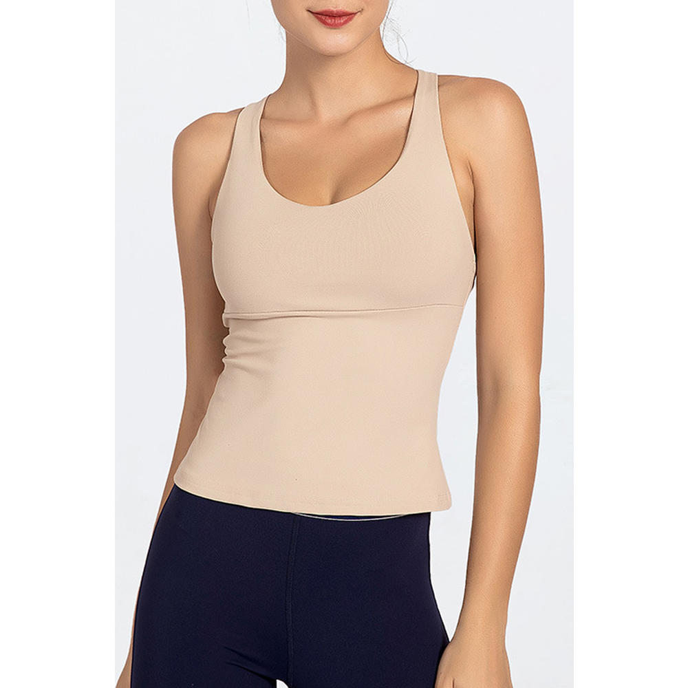 TOMCARRY Women Multiple Thin Back Stripes Activewear Top