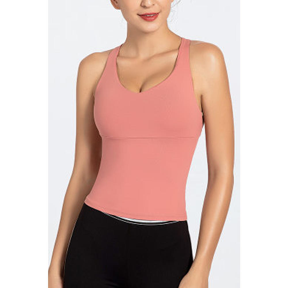 TOMCARRY Women Multiple Thin Back Stripes Activewear Top