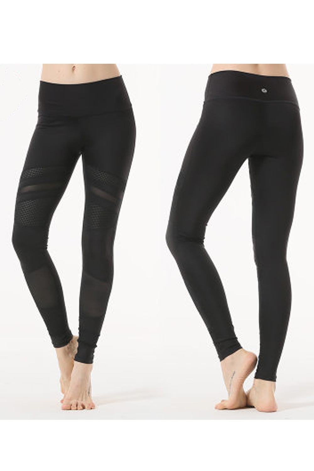 Selected Color is Thick Mesh Black Trousers