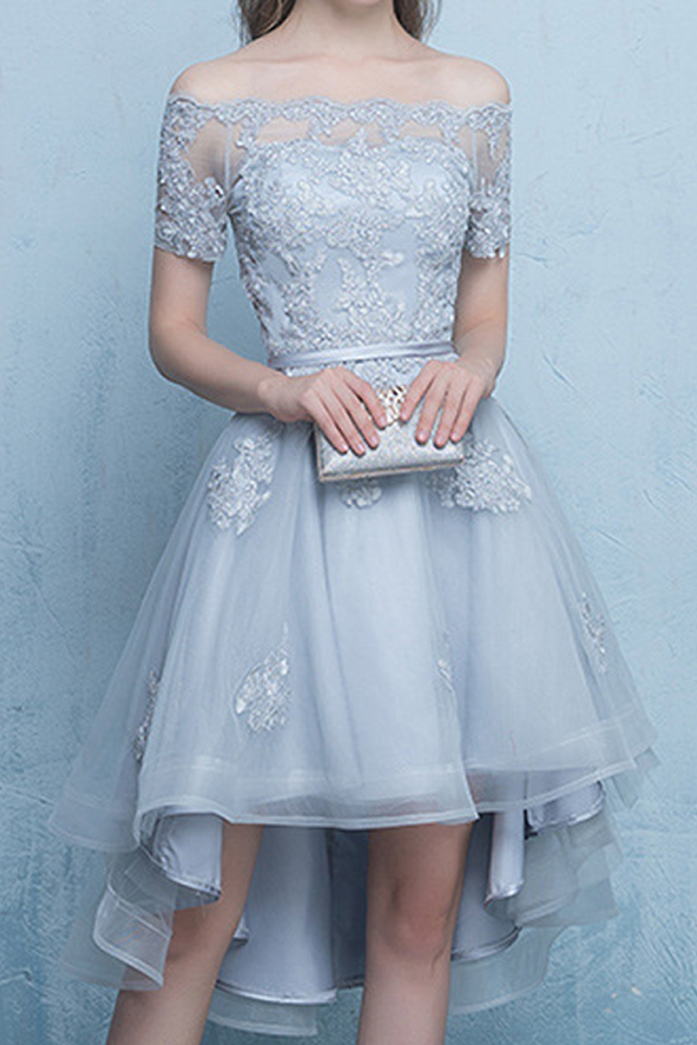 mid length grey dress