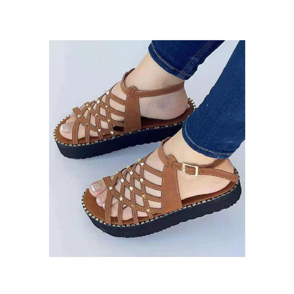 Yazona Women Hollow Styled Thin Strape Thick Rubber Soled Superb Solid ...