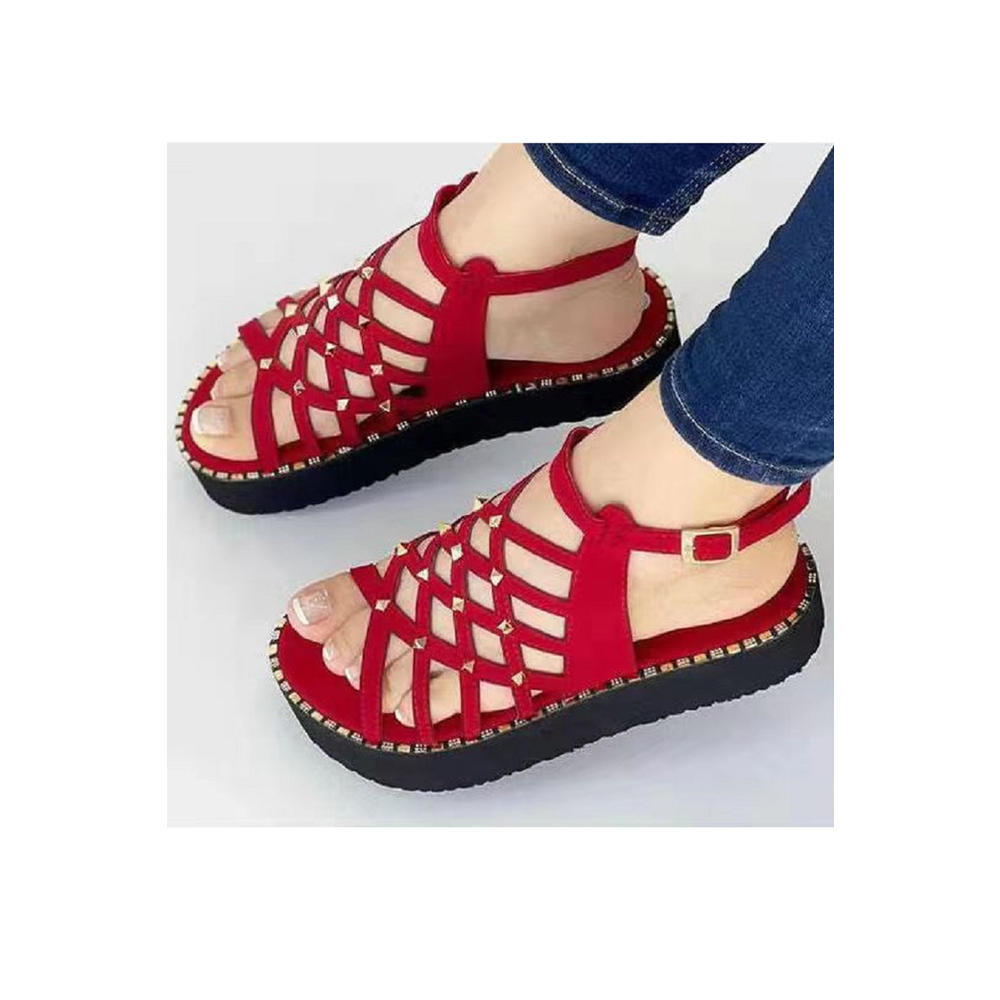 Yazona Women Hollow Styled Thin Strape Thick Rubber Soled Superb Solid ...