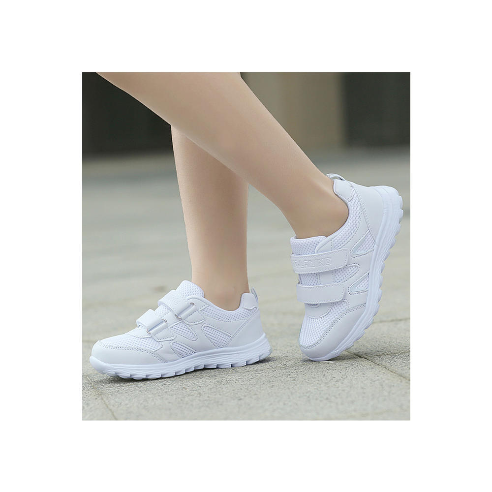 TOMCARRY Youth Girls Decent Solid Colored Thin Mesh Flat Rubber Soled Round Head Fashion Sports Shoes