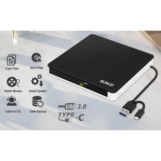 BUNUD AZDS6060 External CD/DVD Drive USB 3.0 Type-C CD DVD +/-RW ROM ...