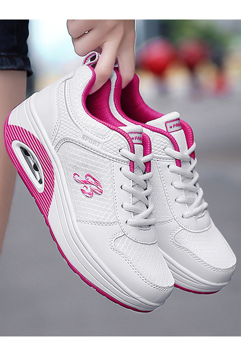 white shoes with colourful lace