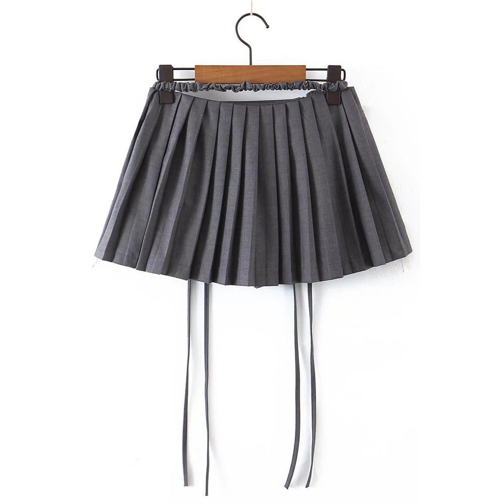 Zumeet Women Superb Solid Colored Adjustable Drawstring High Waist Summer Casual Short Skirt