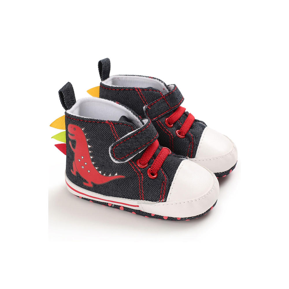 TOMCARRY Baby Boys High Top Round Toe Dinosaur Pattern Soft Rubber Bottom Stylish Shoes