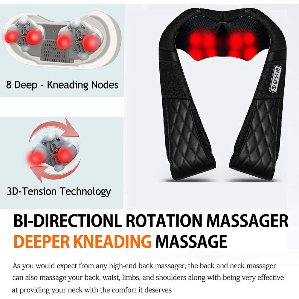 VIKTOR JURGEN Neck Massager with Heat,Shiatsu Shoulder Back Massager  Electric Back Neck Massage Pillow, 3D Deep Tissue Kneading Massagers for
