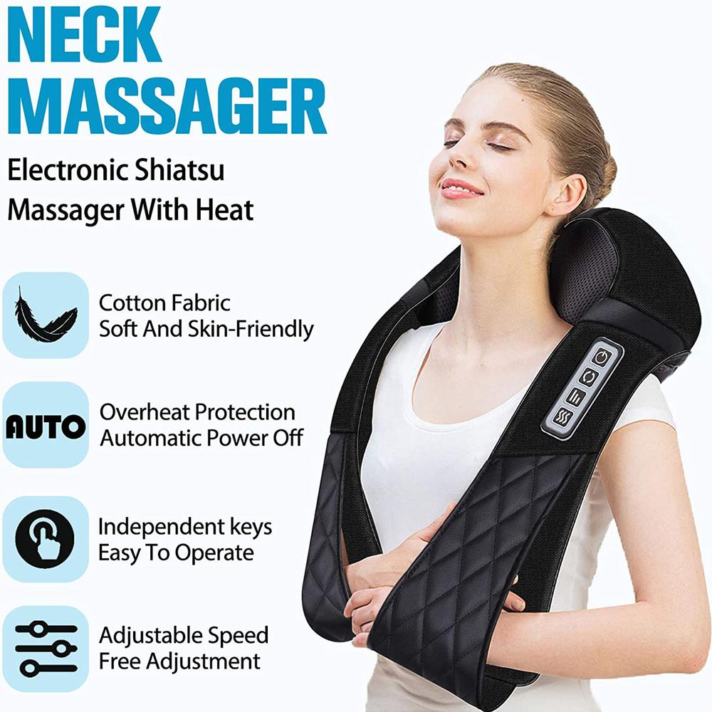 Back Massager with Heat, Massagers for Neck and Back, Shiatsu Neck Massage  Pillow for Back, Neck