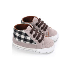 TOMCARRY Baby Boys Awesome Plaid Pattern Round Toe Rubber Bottom Comfortable Shoes