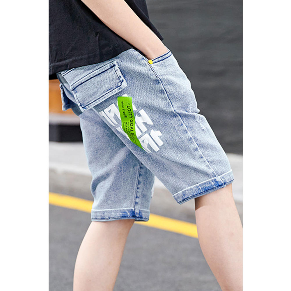 TOMCARRY Kids Boys Decent Relaxed Fit Fashion Superb Letter Pattern Summer Casual Denim Short